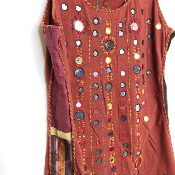 A Common thread boho embroidered embellished tank top - Picture 5 of 10